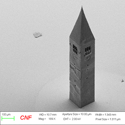 Cornell’s iconic McGraw Tower approximately 1.5 millimeters thick